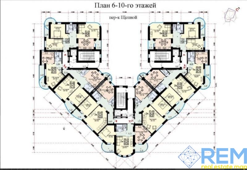 Квартира на вул. Щепной пер, 76 м², 105 000$ — FAKTOR