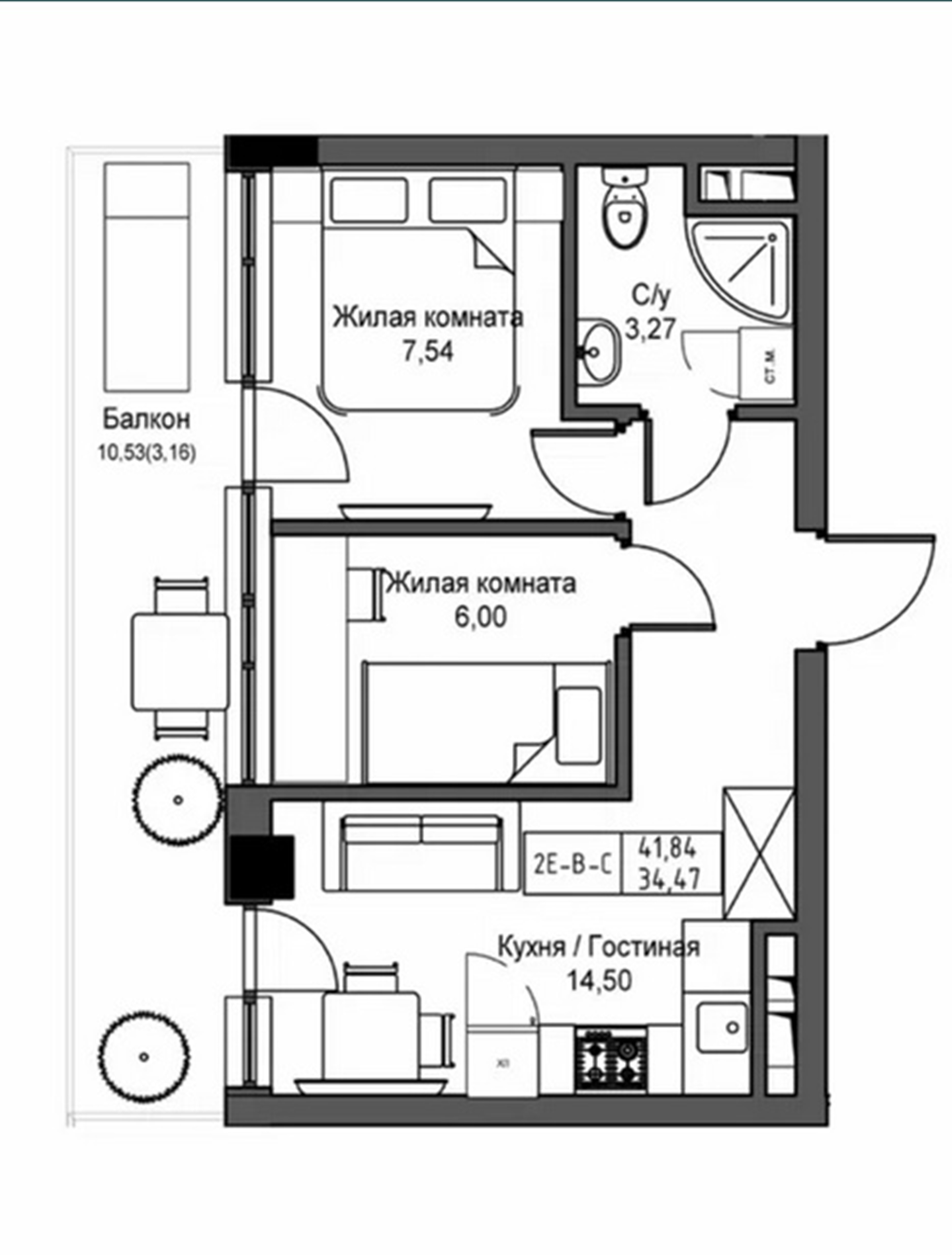 Квартира на вул. Массив 10, 42 м², 41 000$ — FAKTOR