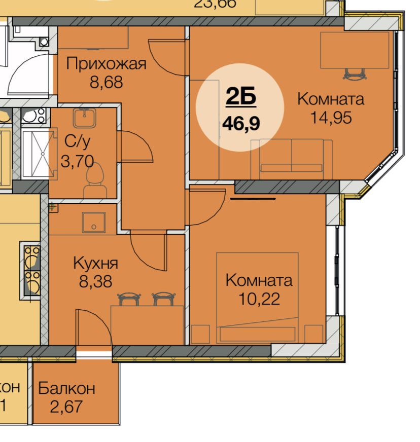 Квартира на ул. Школьная, 47 м², 27 000$ — FAKTOR