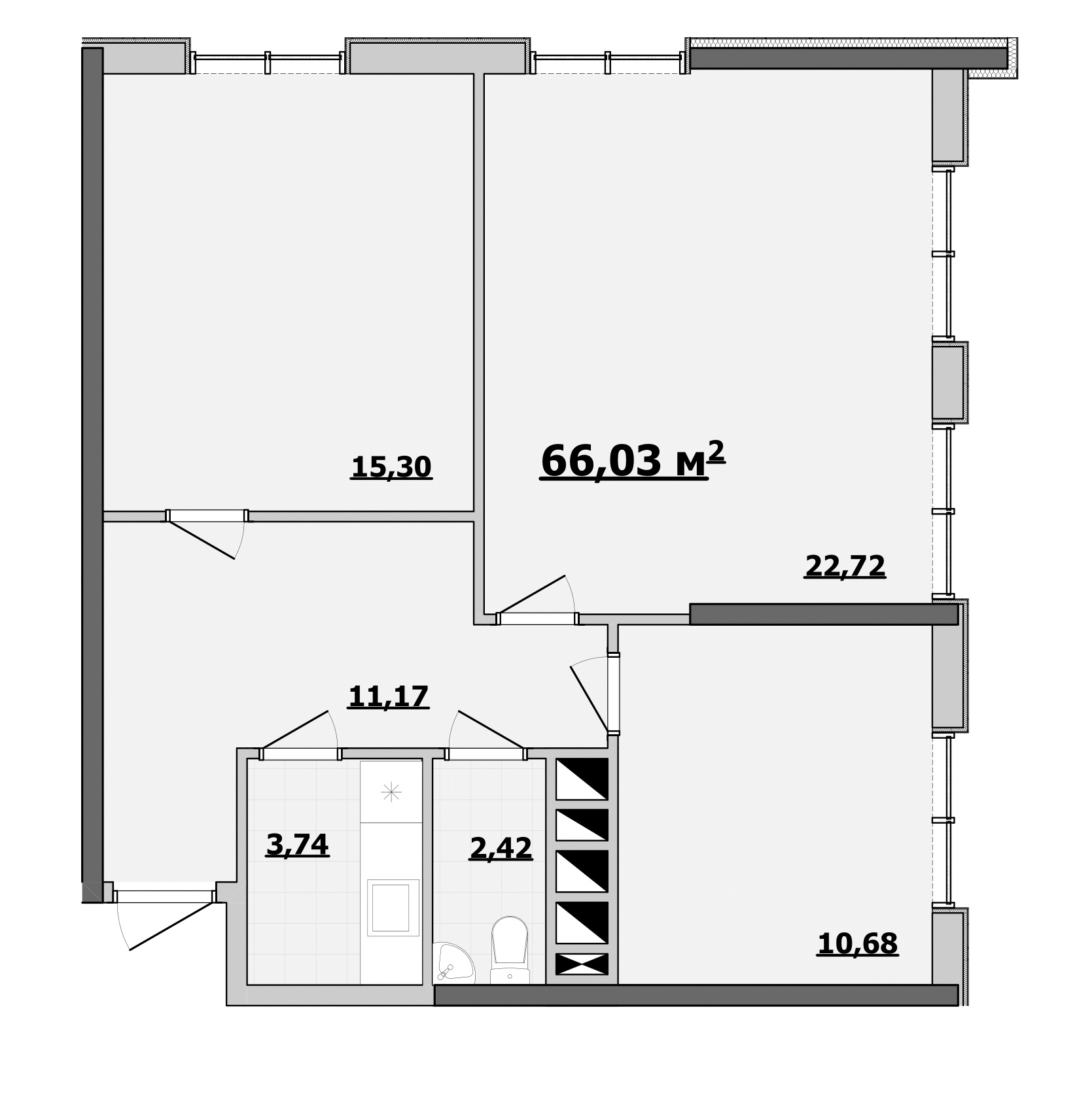 Коммерческая недвижимость на ул. Краснова, 66 м², 98 800$ — FAKTOR