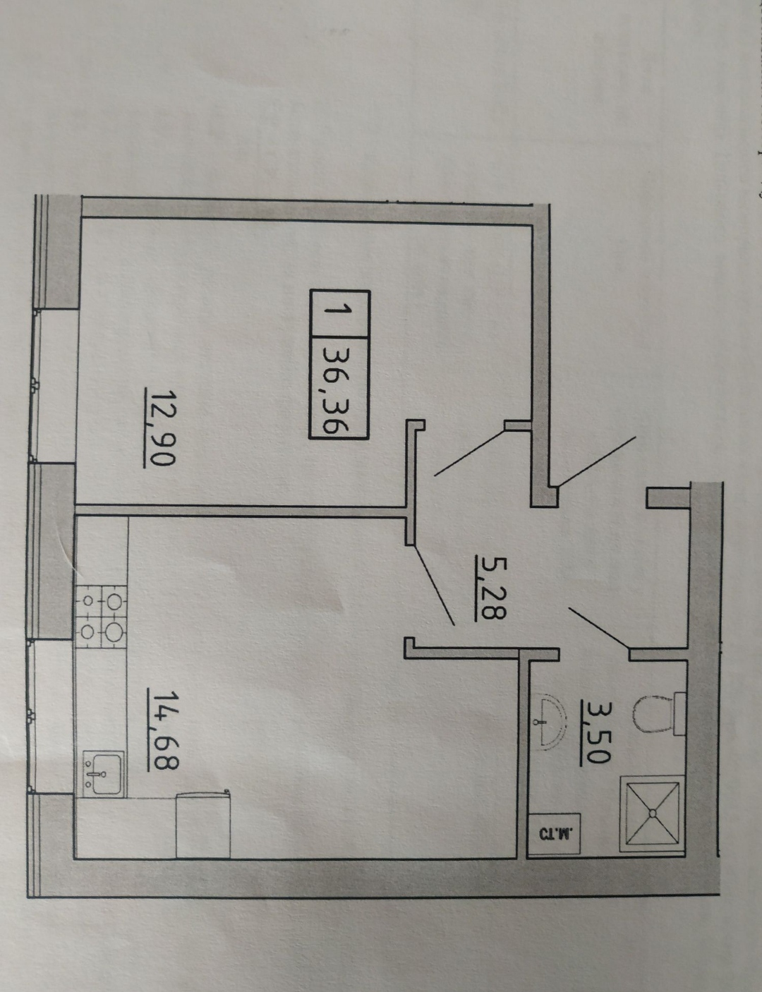 Квартира на вул. Мирная, 34 м², 30 000$ — FAKTOR