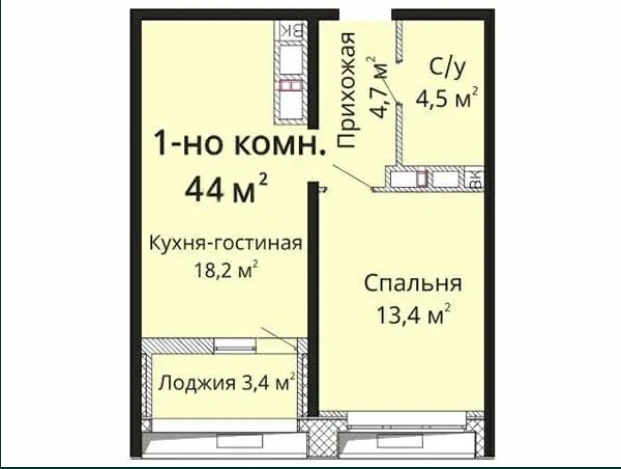 Квартира на вул. Толбухина, 44 м², 57 000$ — FAKTOR