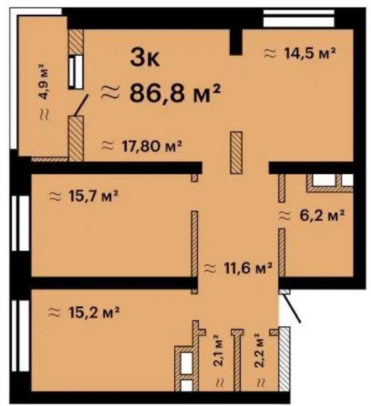 Квартира на ул. Жаботинского, 87 м², 86 800$ — FAKTOR