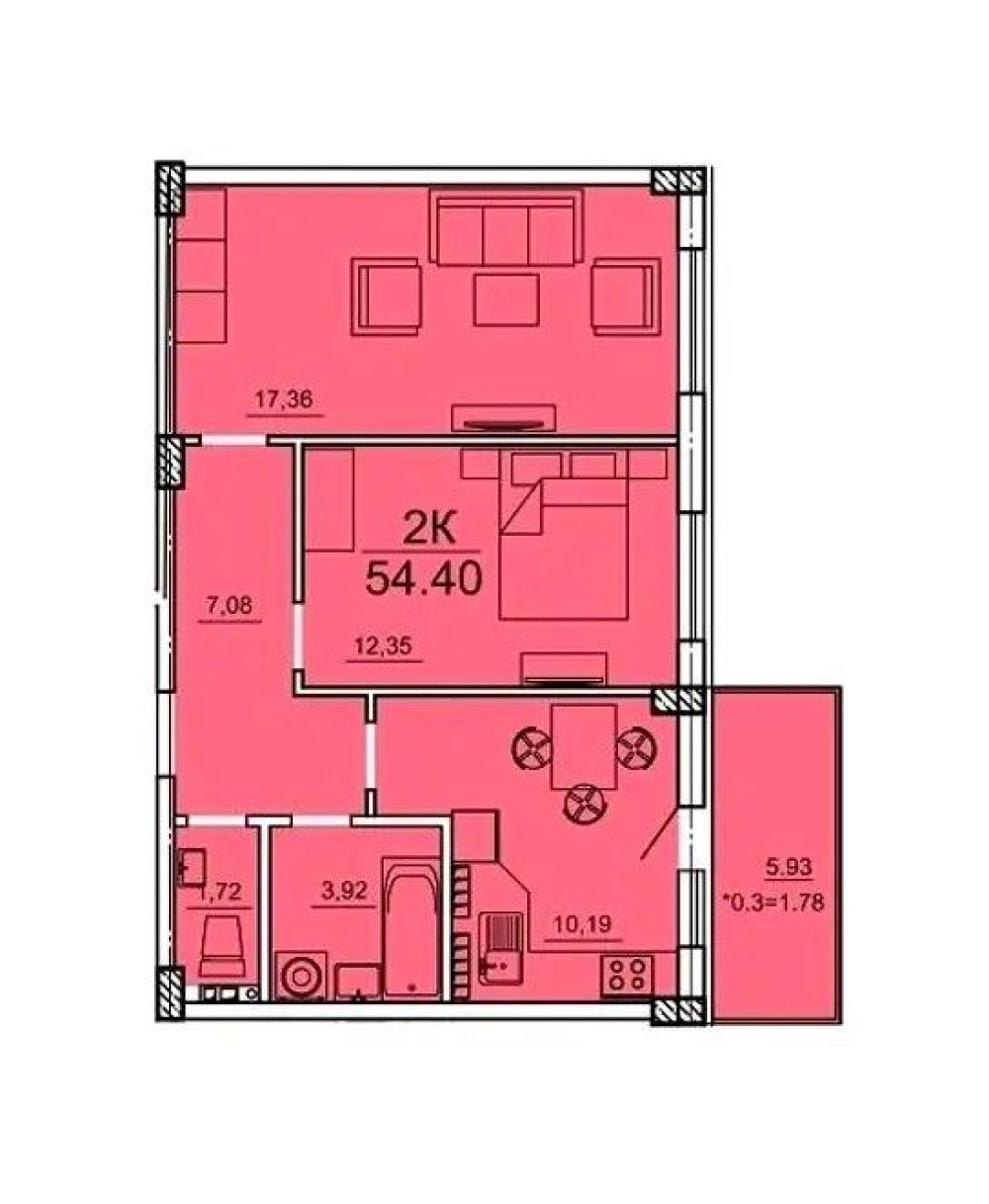Квартира на ул. Товарный пер, 55 м², 38 000$ — FAKTOR
