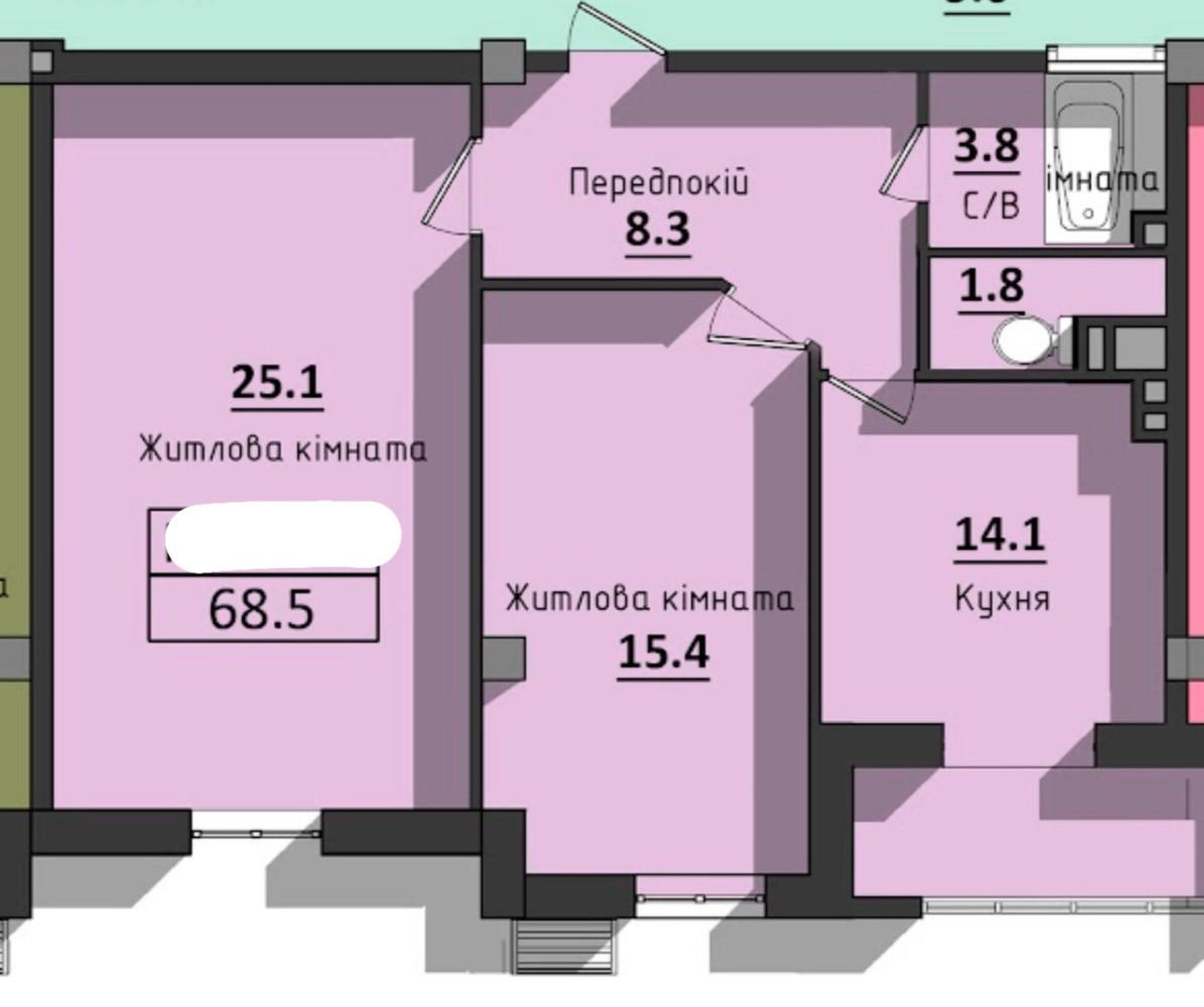 Квартира на вул. Космонавтов, 69 м², 75 350$ — FAKTOR