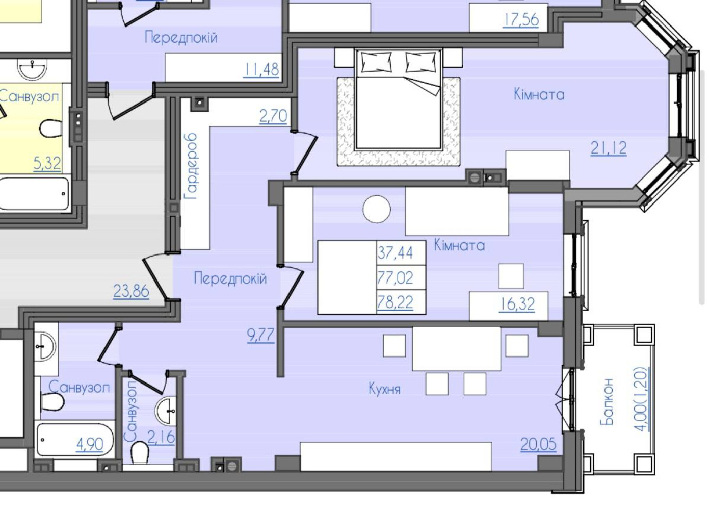 Квартира на ул. Фонтанская дорога (Киевский), 76 м², 155 000$ — FAKTOR