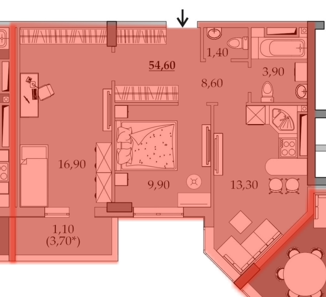 Квартира на вул. Вильямса Академика, 55 м², 36 000$ — FAKTOR