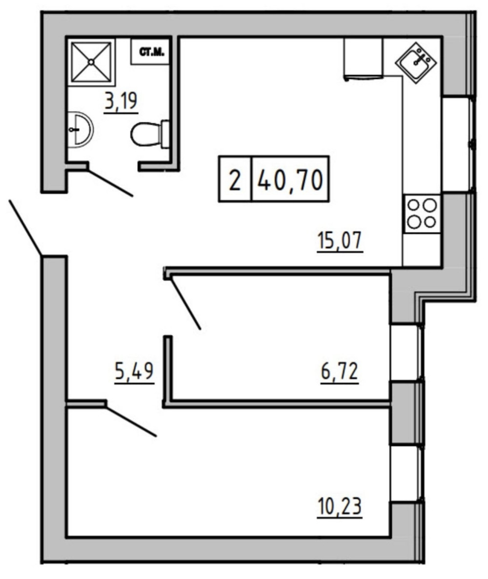 Квартира на ул. Южная, 41 м², 30 000$ — FAKTOR