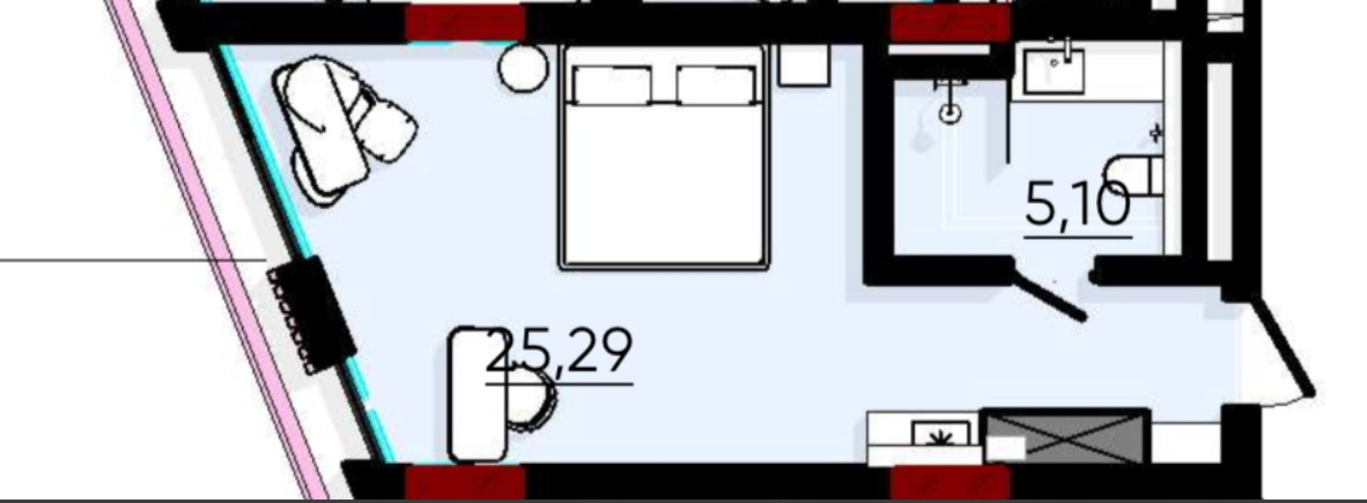 Квартира на вул. Аркадийская аллея, 30 м², 90 000$ — FAKTOR