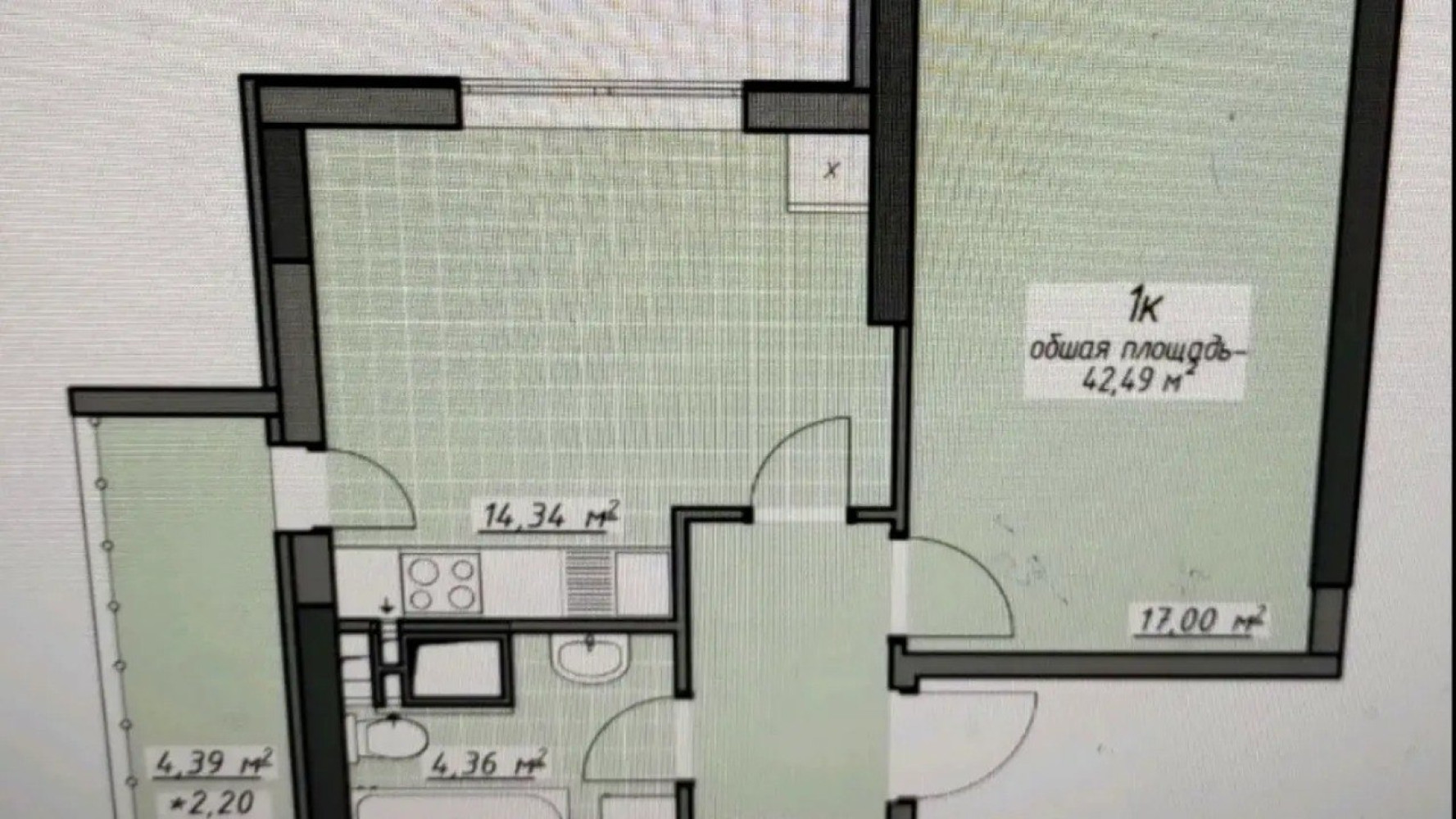 Квартира на ул. Глушко Академика проспект, 42 м², 55 000$ — FAKTOR