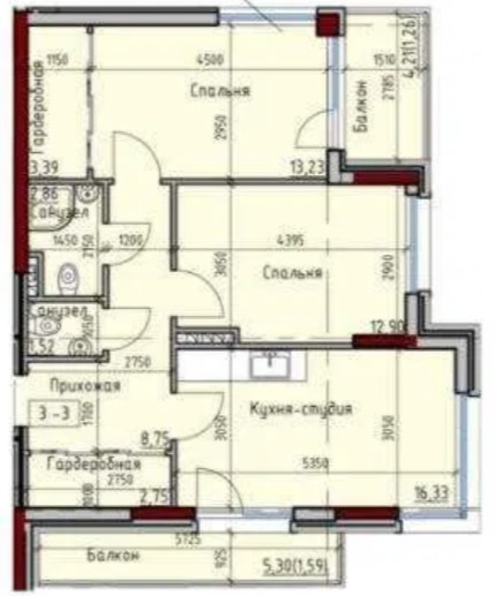 Квартира на ул. Дачная, 65 м², 79 000$ — FAKTOR
