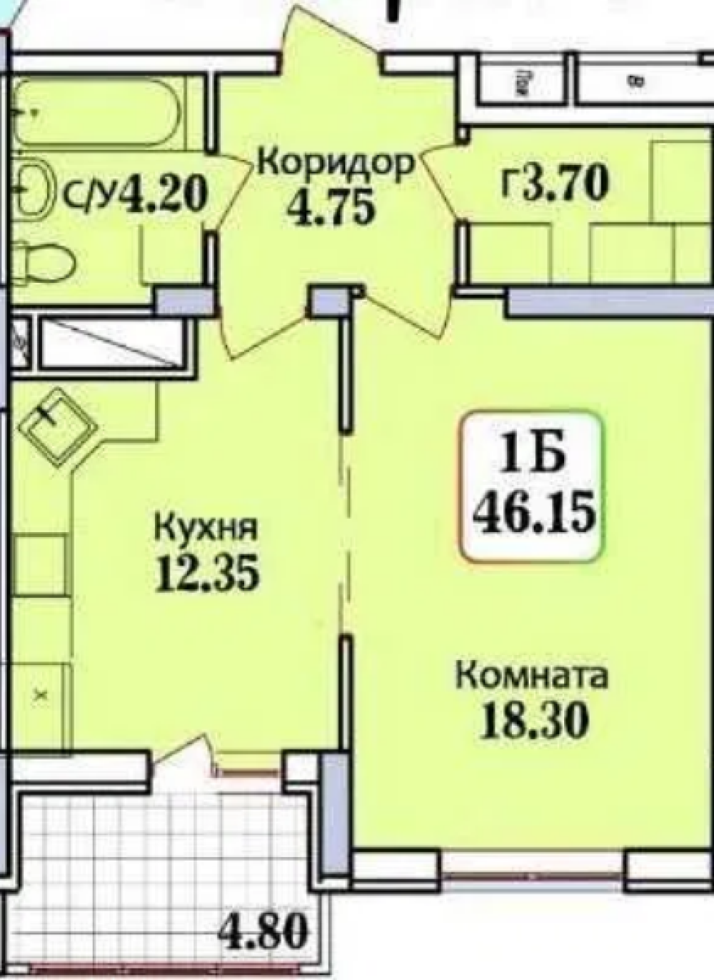 Квартира на ул. Героев Крут, 46 м², 43 000$ — FAKTOR