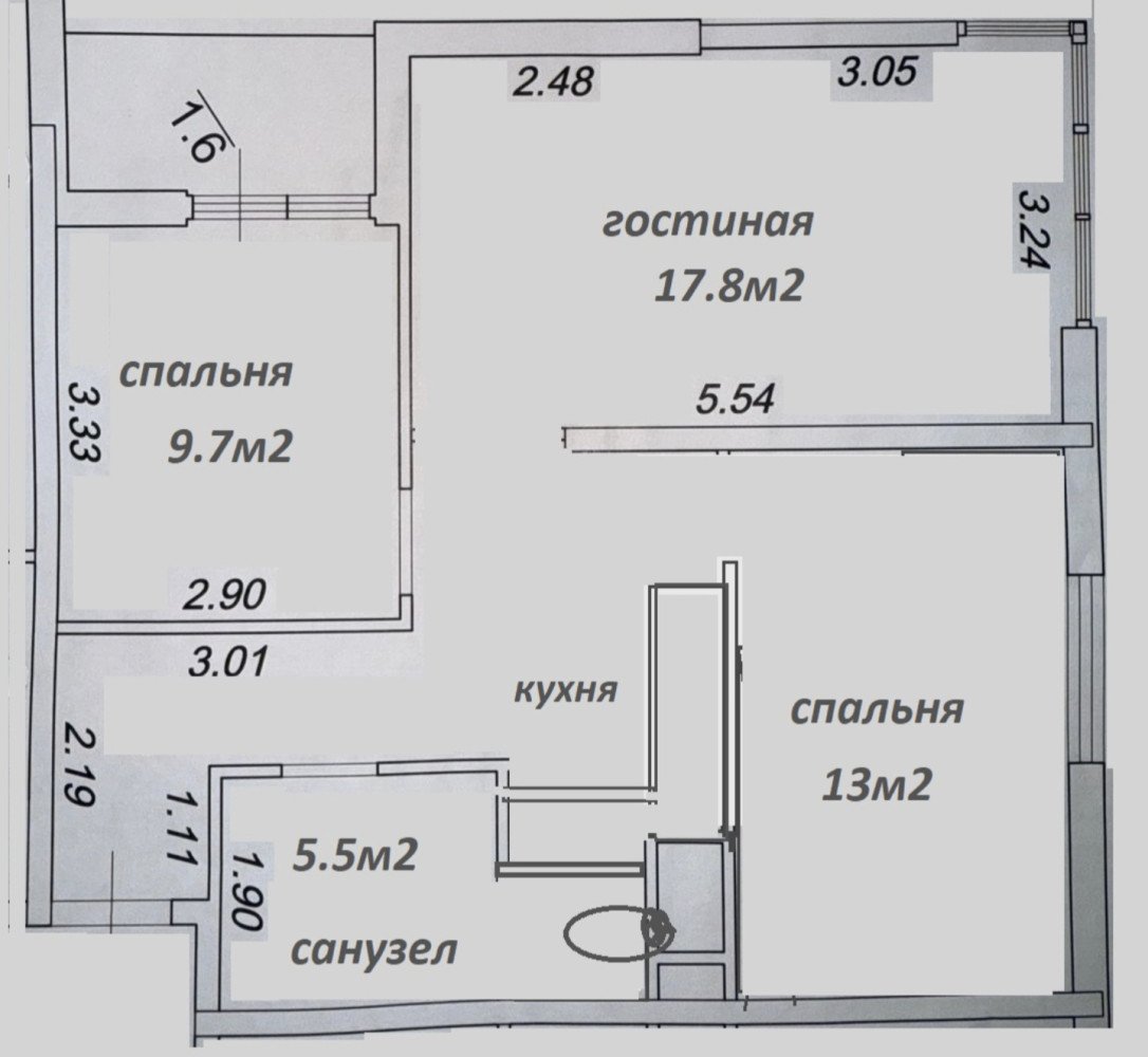 Квартира на ул. Краснова, 42 м², 76 800$ — FAKTOR