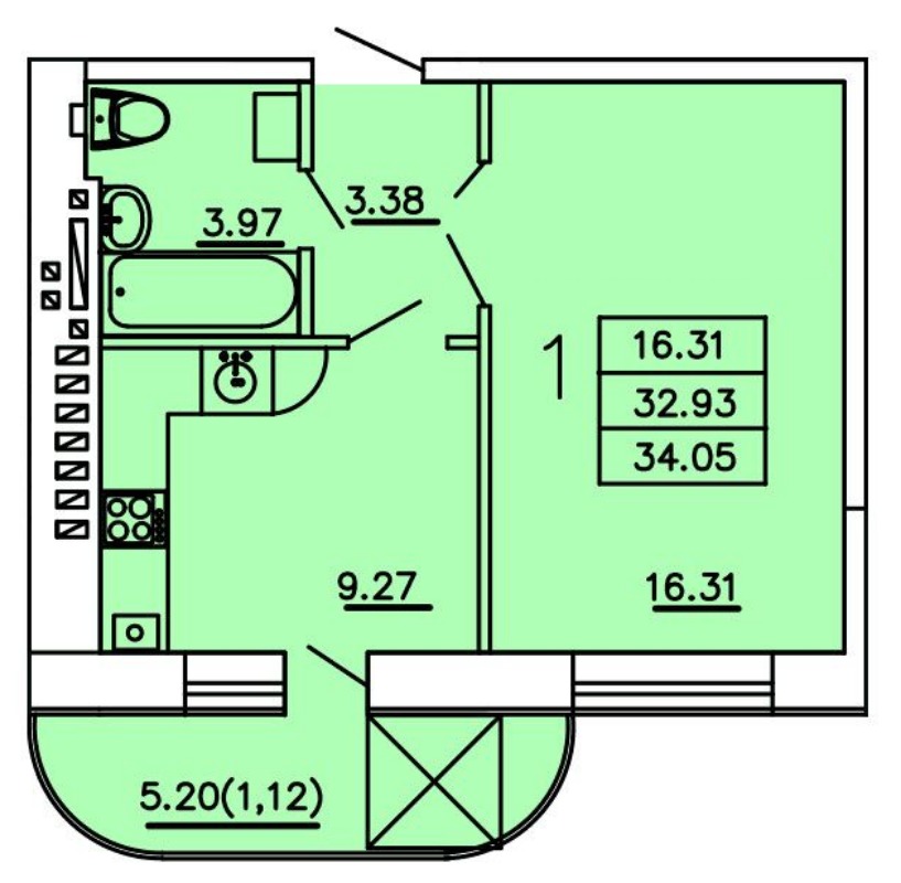 Квартира на ул. Семена Палия, 35 м², 29 000$ — FAKTOR