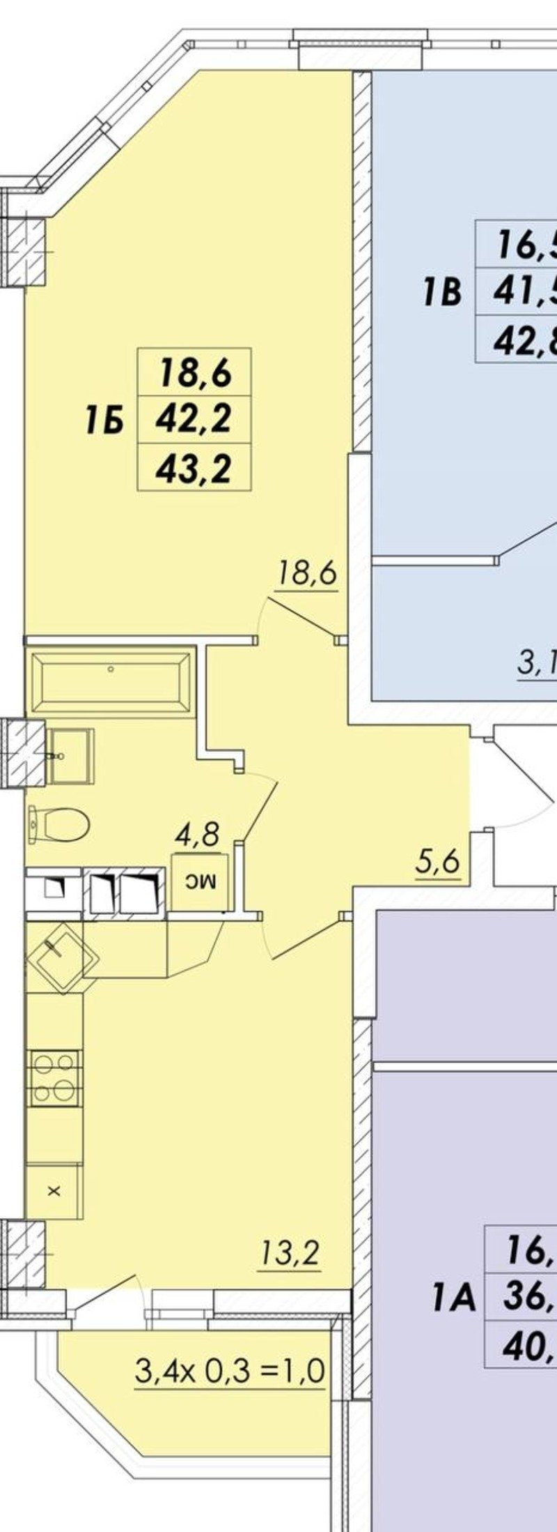 Квартира на вул. Овидиопольская дорога (Черемушки), 43 м², 35 500$ — FAKTOR