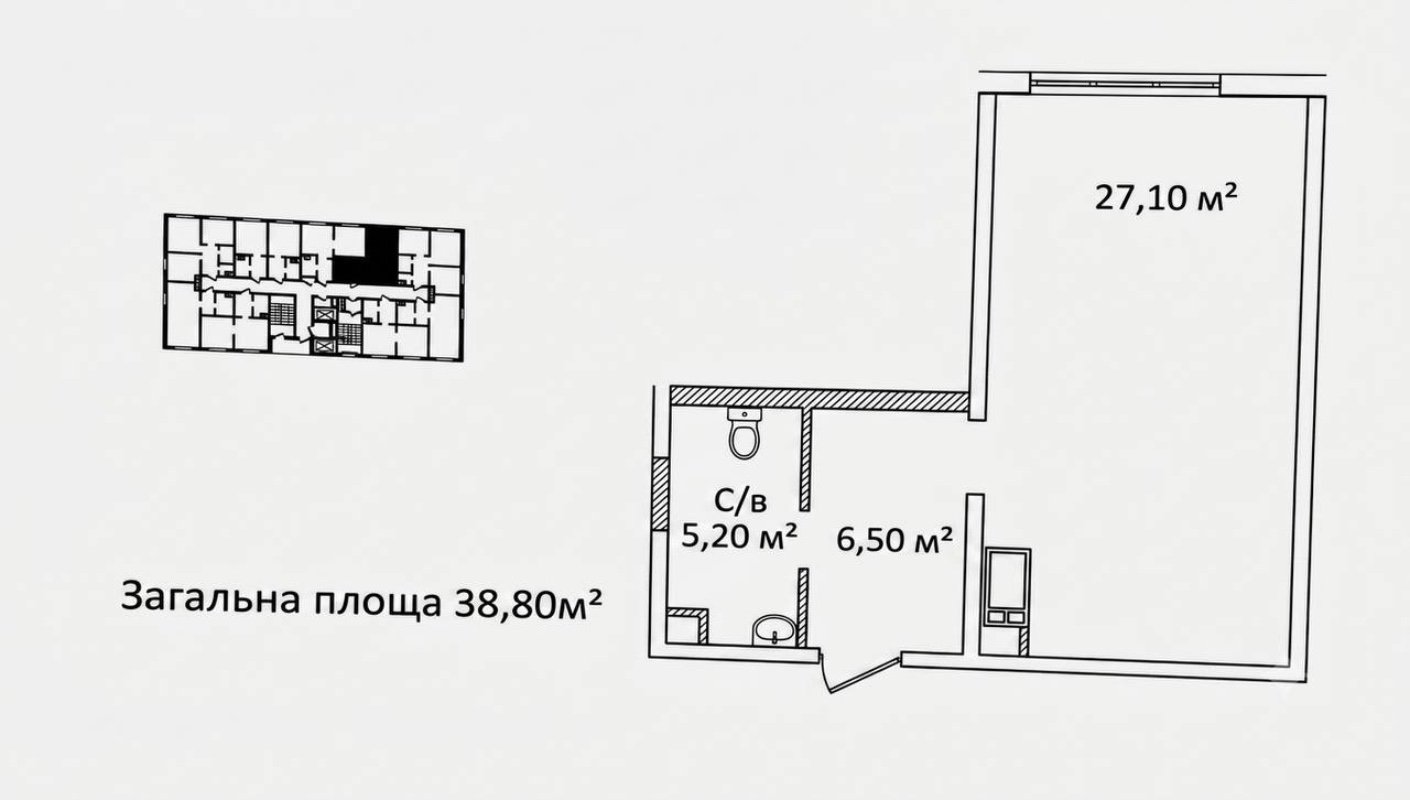 Квартира на вул. Литературная, 39 м², 60 000$ — FAKTOR