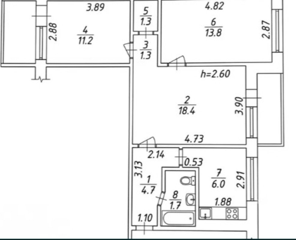 Квартира на ул. Марсельская, 63 м², 49 500$ — FAKTOR