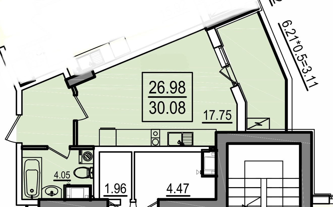 Квартира на ул. Дача Ковалевского, 37 м², 55 000$ — FAKTOR