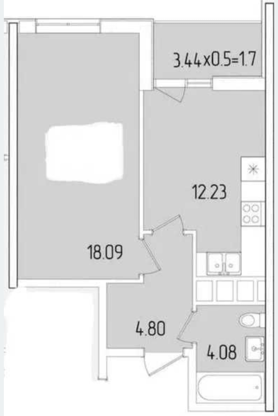 Квартира на ул. Краснова, 41 м², 59 000$ — FAKTOR