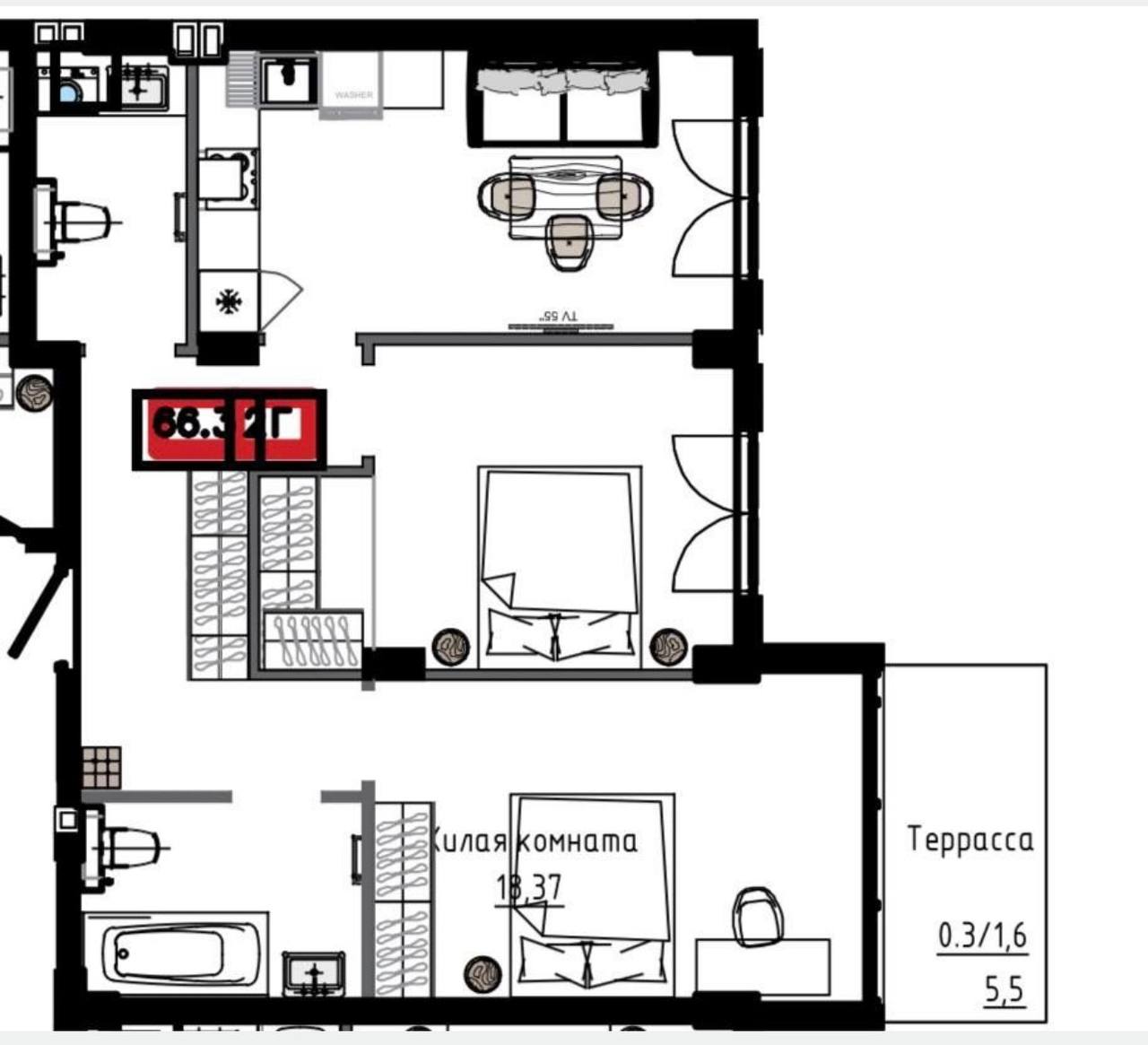 Квартира на ул. Марсельская, 66 м², 63 000$ — FAKTOR